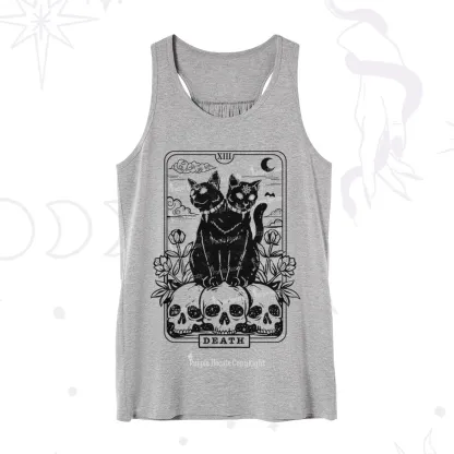 Purplehecate The Black Cat Death Tarot Card Tank