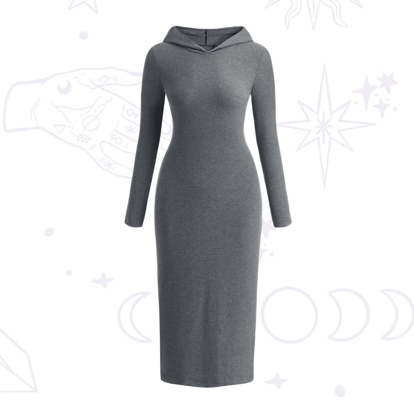 Purplehecate Hooded Knit Dress