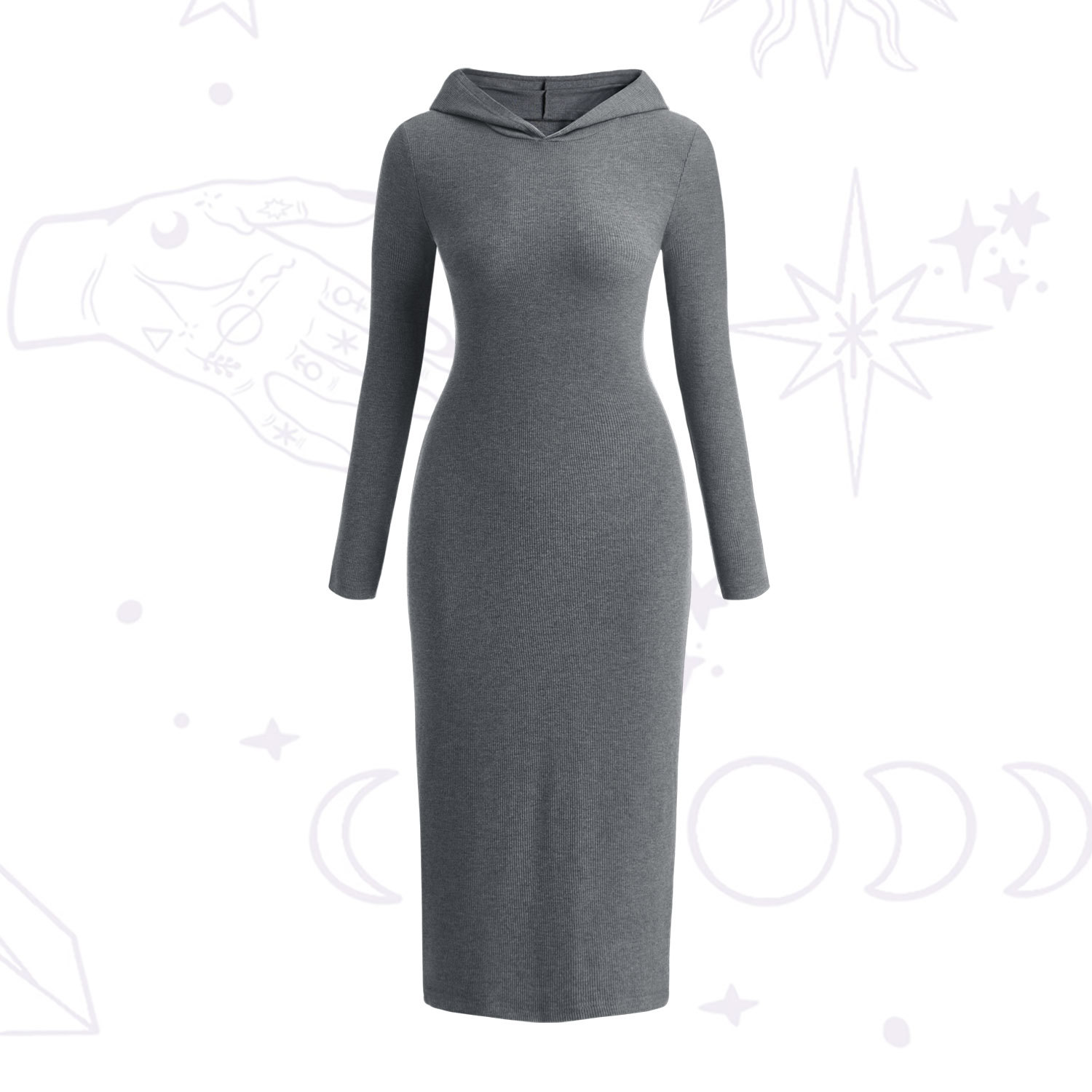 Purplehecate Hooded Knit Dress