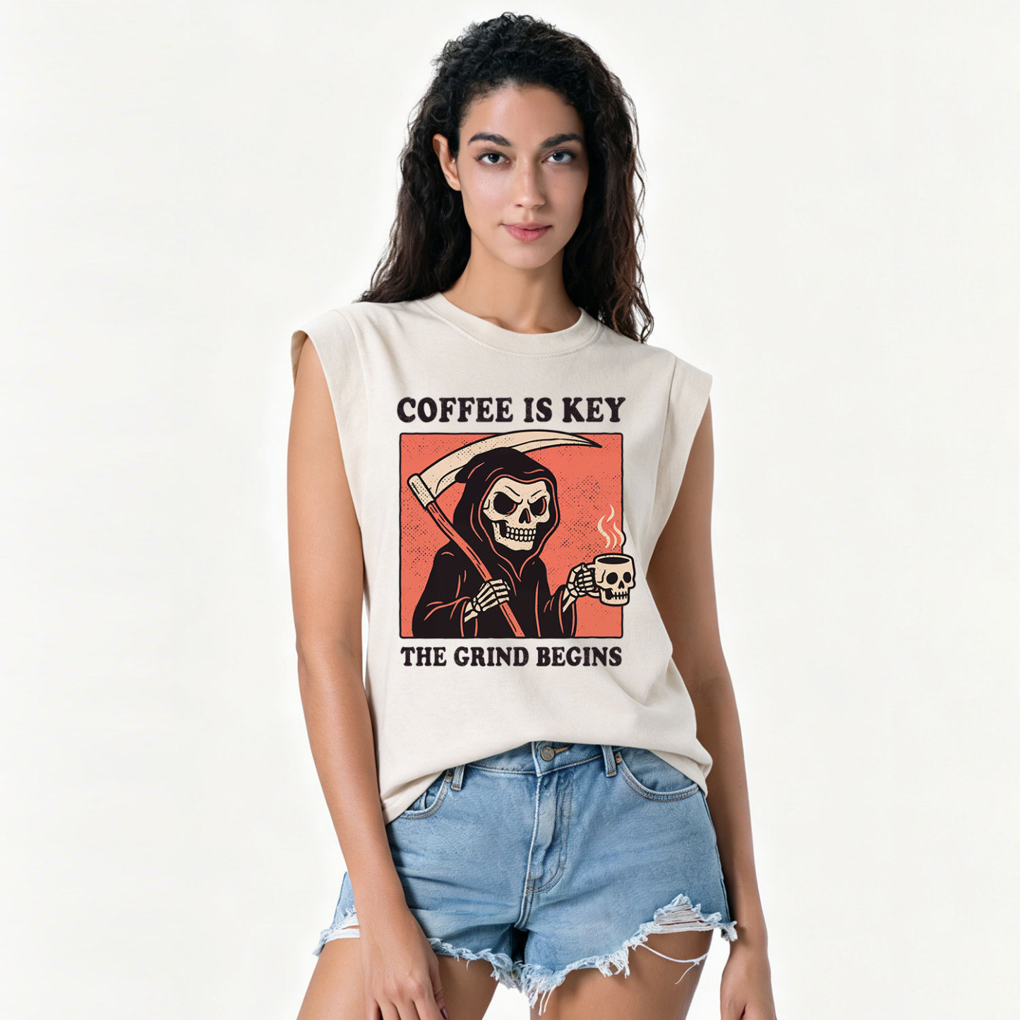 Purplehecate Coffee Is Key The Grind Begins Vintage Washed Tank