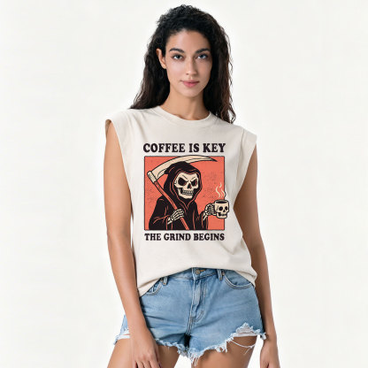 Purplehecate Coffee Is Key The Grind Begins Vintage Washed Tank