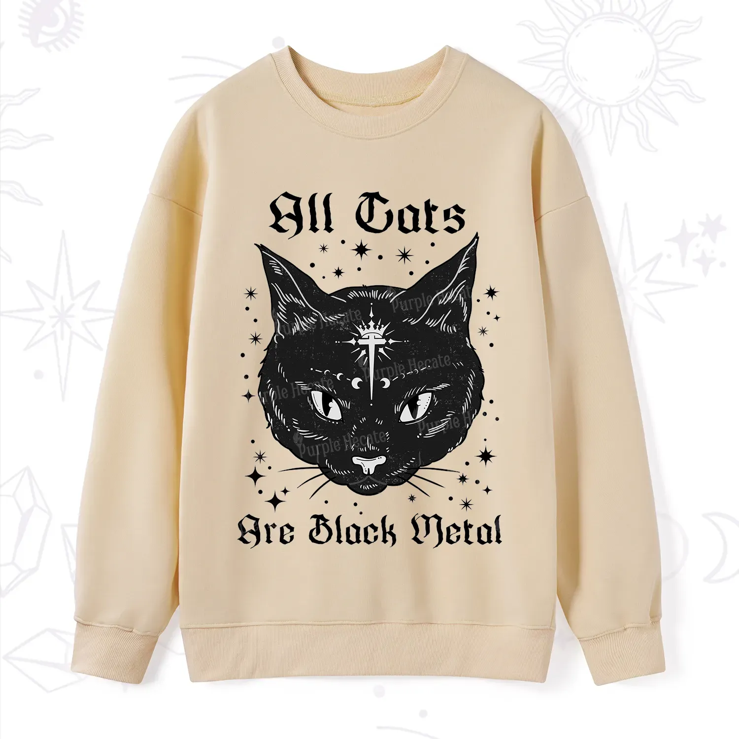 Purplehecate All Cats Are Black Metal Sweatshirt