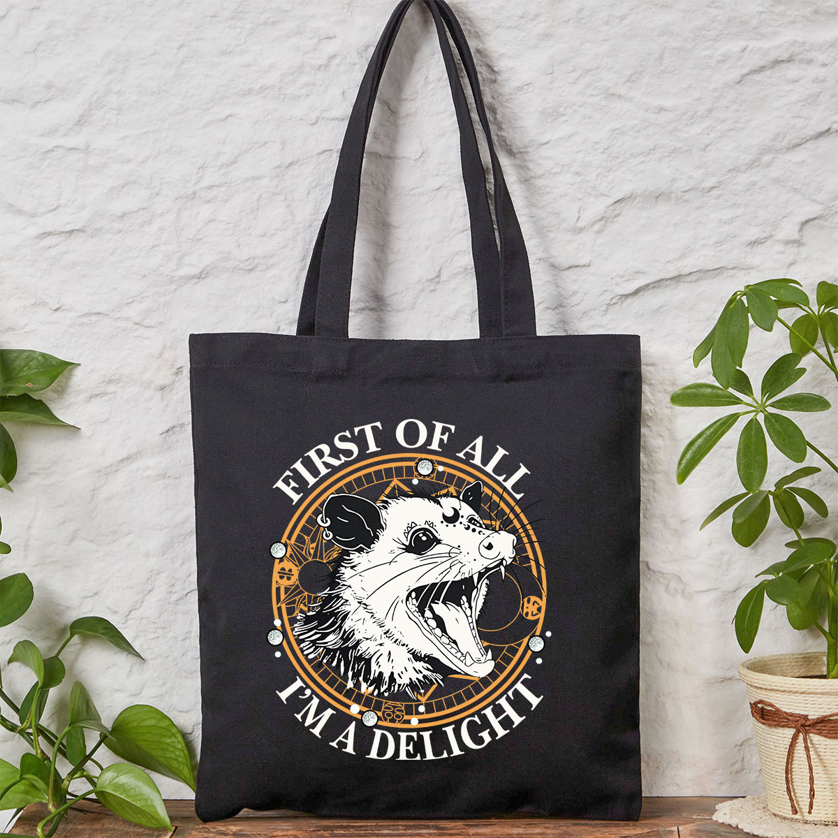 Purplehecate First Of All I Am A Delightful Angry Opossum Tote Bag