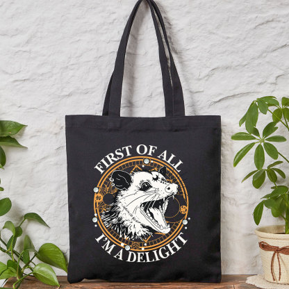 Purplehecate First Of All I Am A Delightful Angry Opossum Tote Bag