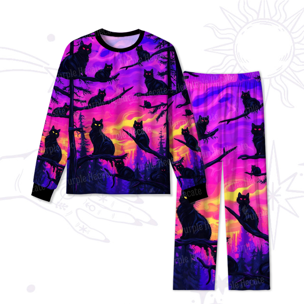 Purplehecate Twilight Forest Guardian Cat Pajamas