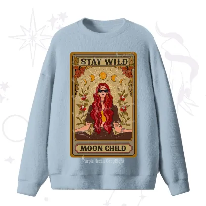 Purplehecate The Stay Wild Moon Child Oracle Card Fuzzy Ugly Sweater