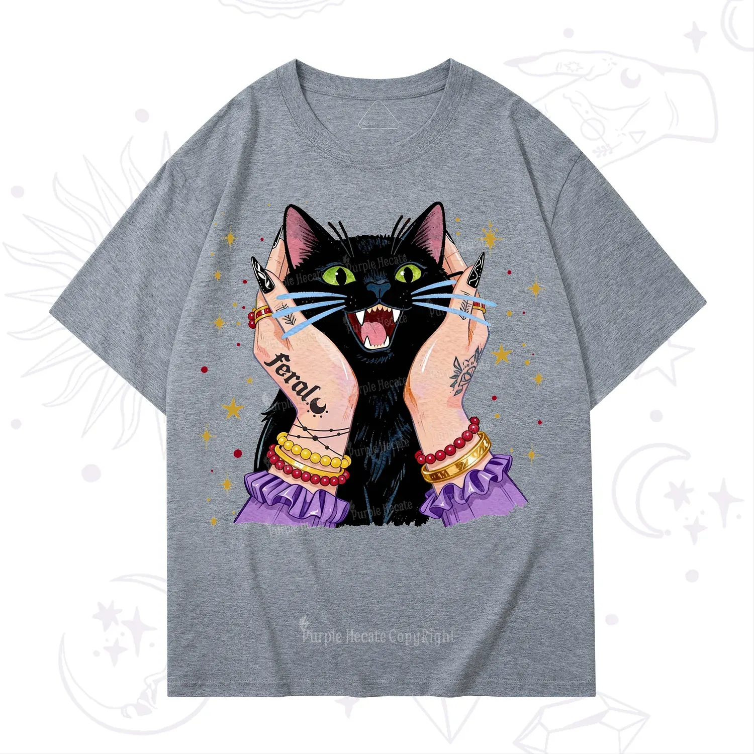 Purplehecate Feral Cat Magic T-Shirt