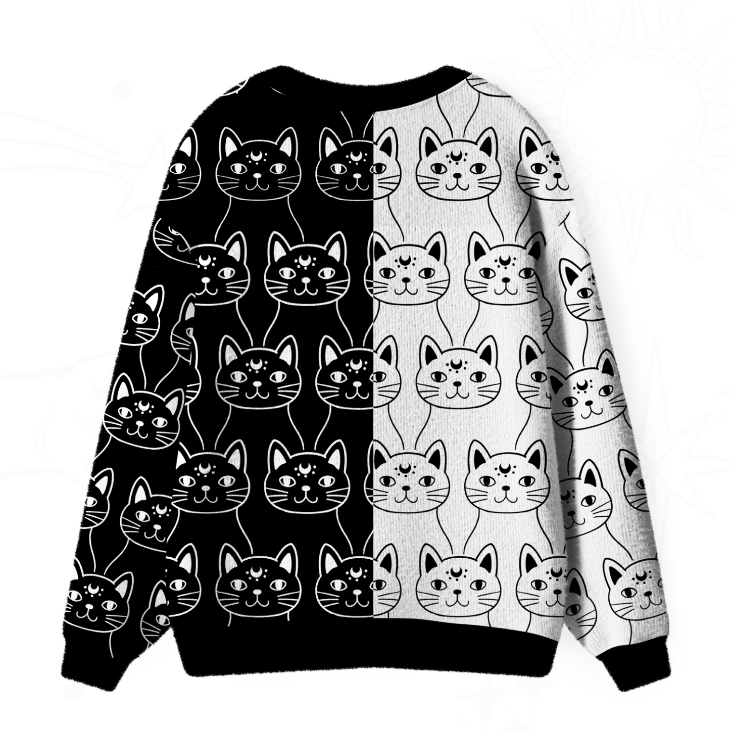 Purplehecate Sketchy Cat Ugly Cardigan Sweaters