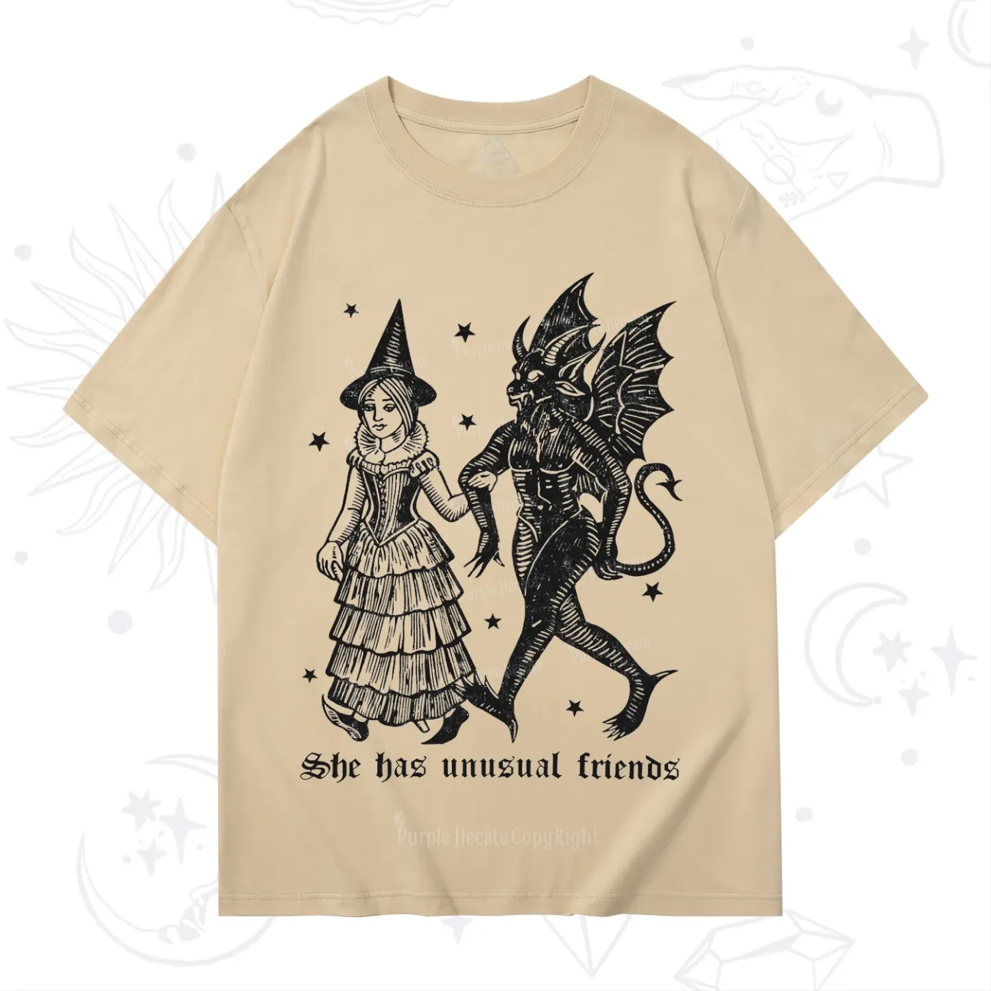 Purplehecate She Has Unusual Friends T-Shirt
