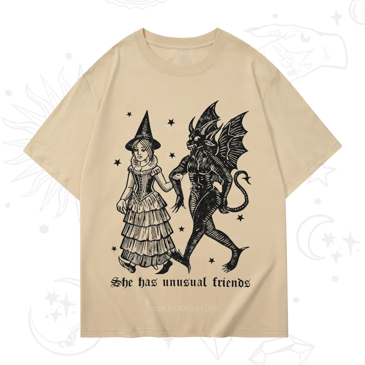 Purplehecate She Has Unusual Friends T-Shirt