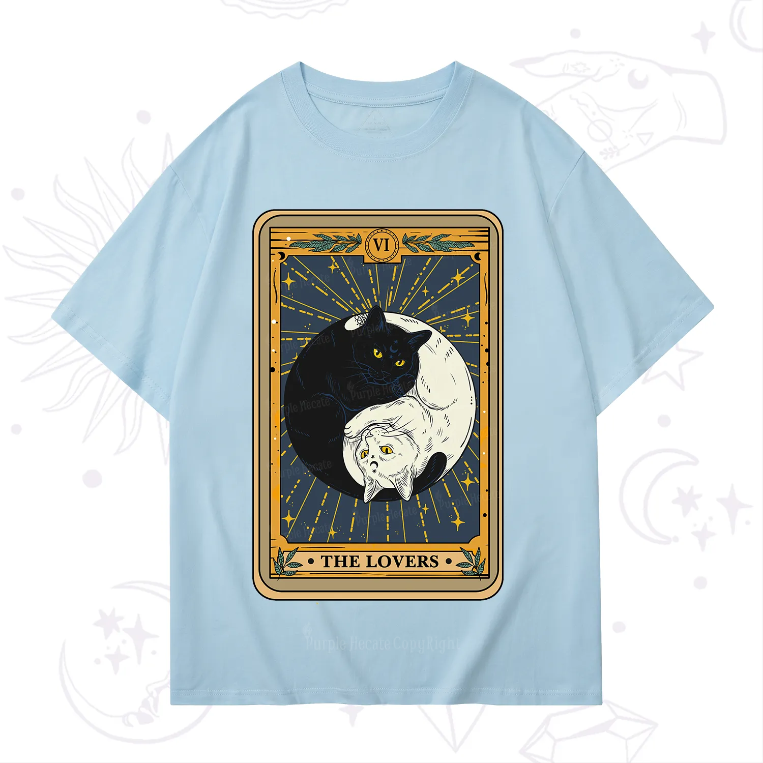 Purplehecate The Lovers Cat Tarot T-Shirt