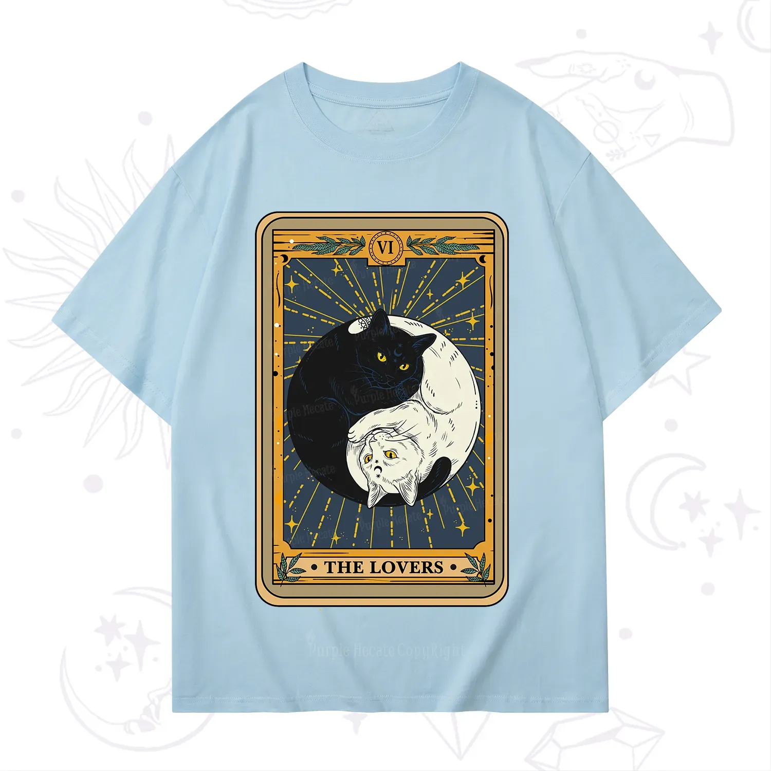 Purplehecate The Lovers Cat Tarot T-Shirt