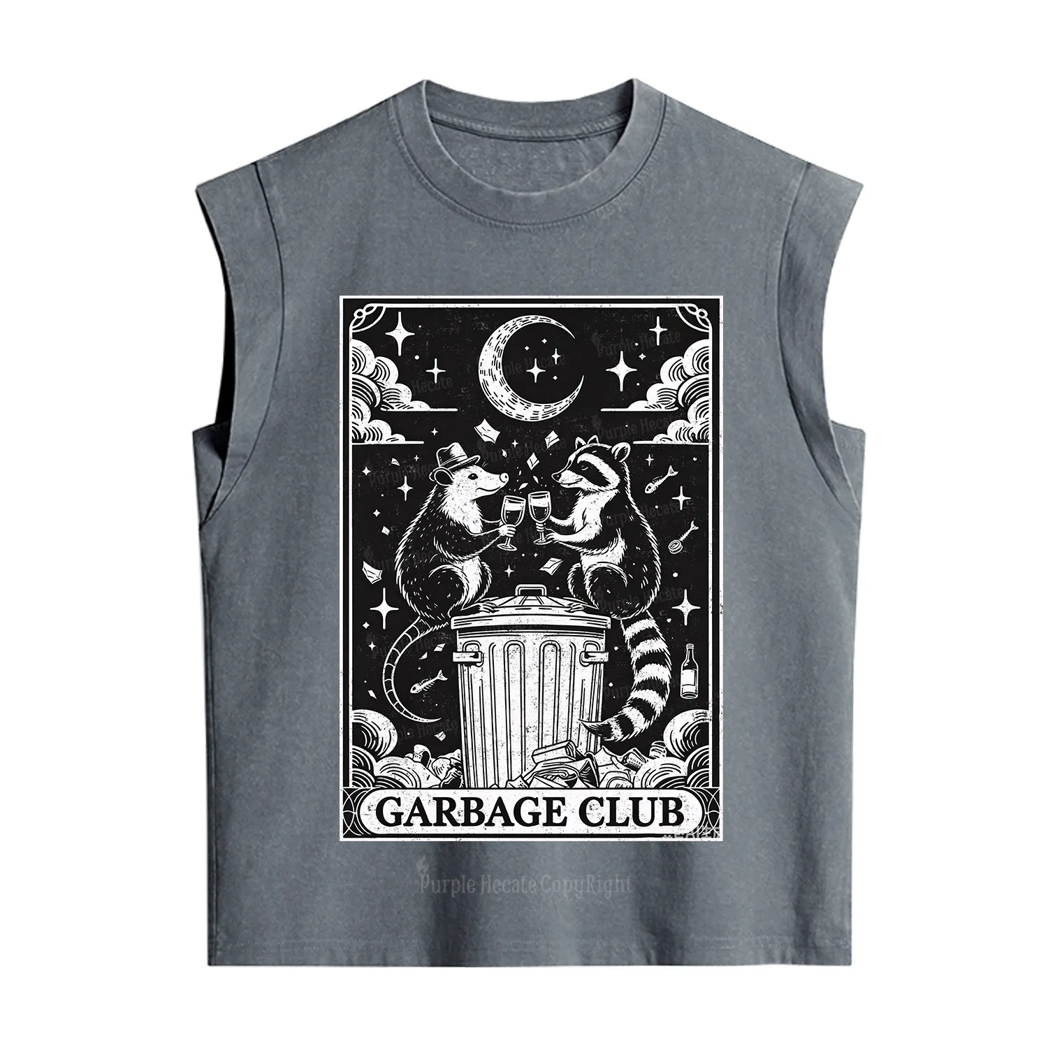 Purplehecate The Garbage Club Tarot Raccoon Party Vintage Washed Tank