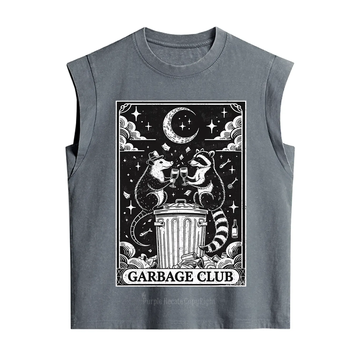 Purplehecate The Garbage Club Tarot Raccoon Party Vintage Washed Tank