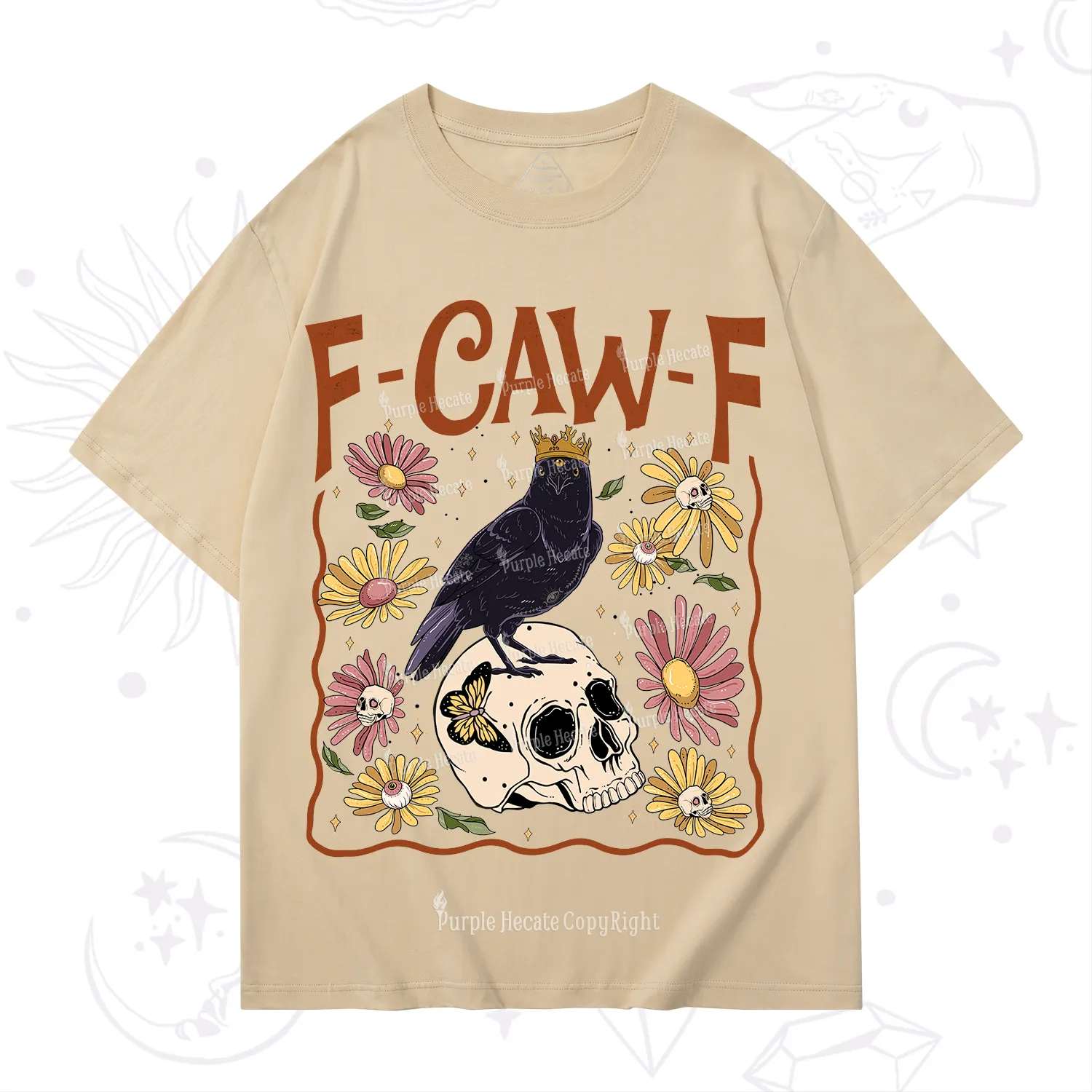 Purplehecate Funny F-Caw-F Crow T-Shirt