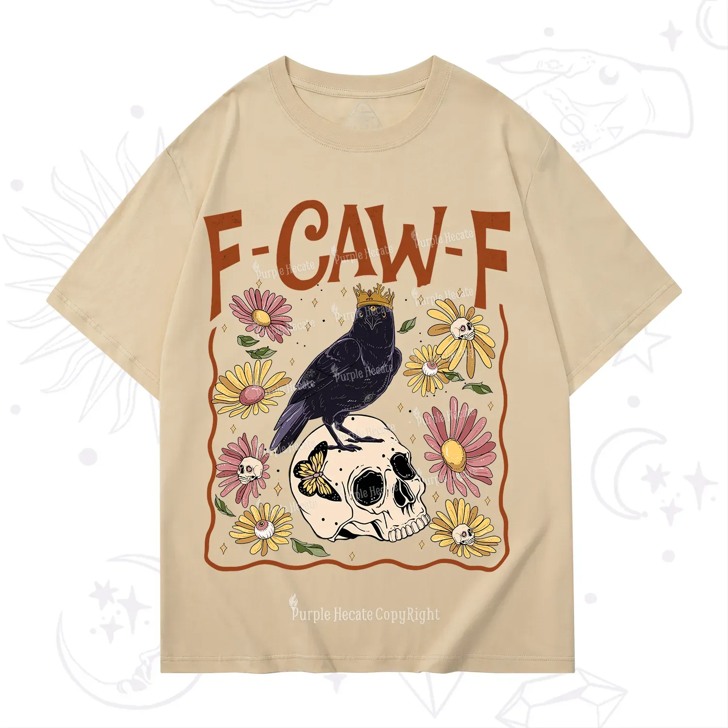 Purplehecate Funny F-Caw-F Crow T-Shirt