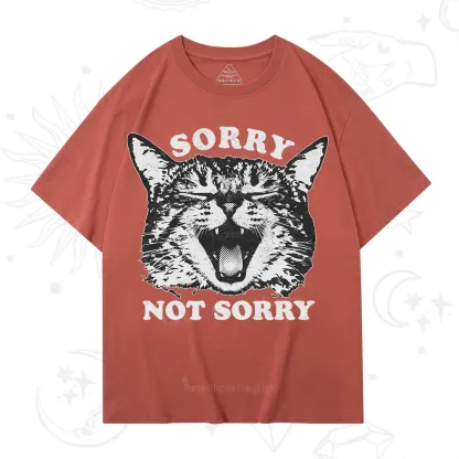 Purplehecate Sorry Not Sorry Funny Cat T-Shirt