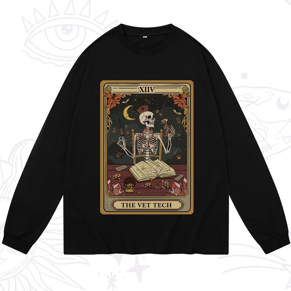 Purplehecate The Vet Tech Skeleton Tarot Long Sleeve T-Shirt