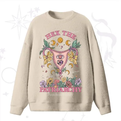 Purplehecate Hex the Patriarchy Feminist Fuzzy Ugly Sweater