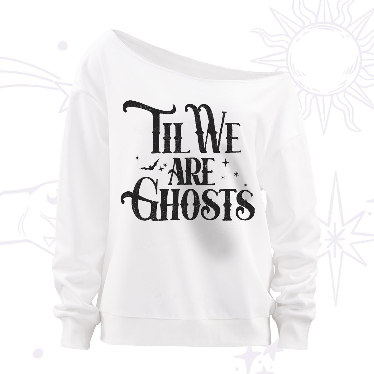 Purplehecate Til We Are Ghosts Off The Shoulder Sweatshirt