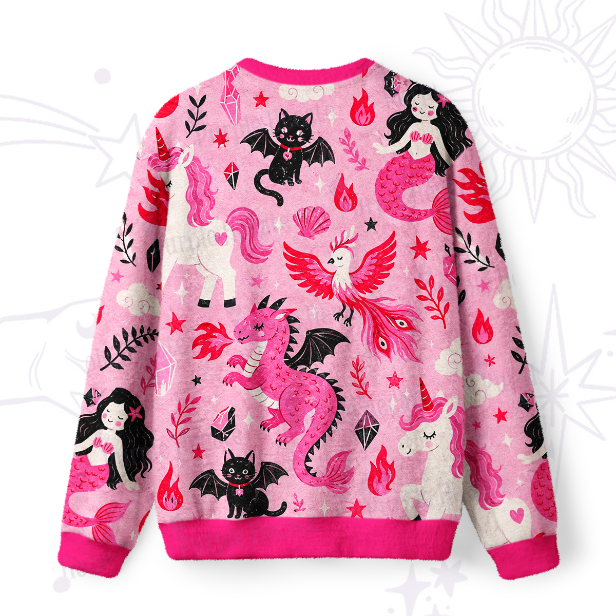 Purplehecate Magical Fantasy Creatures Fuzzy Ugly Sweatshirt