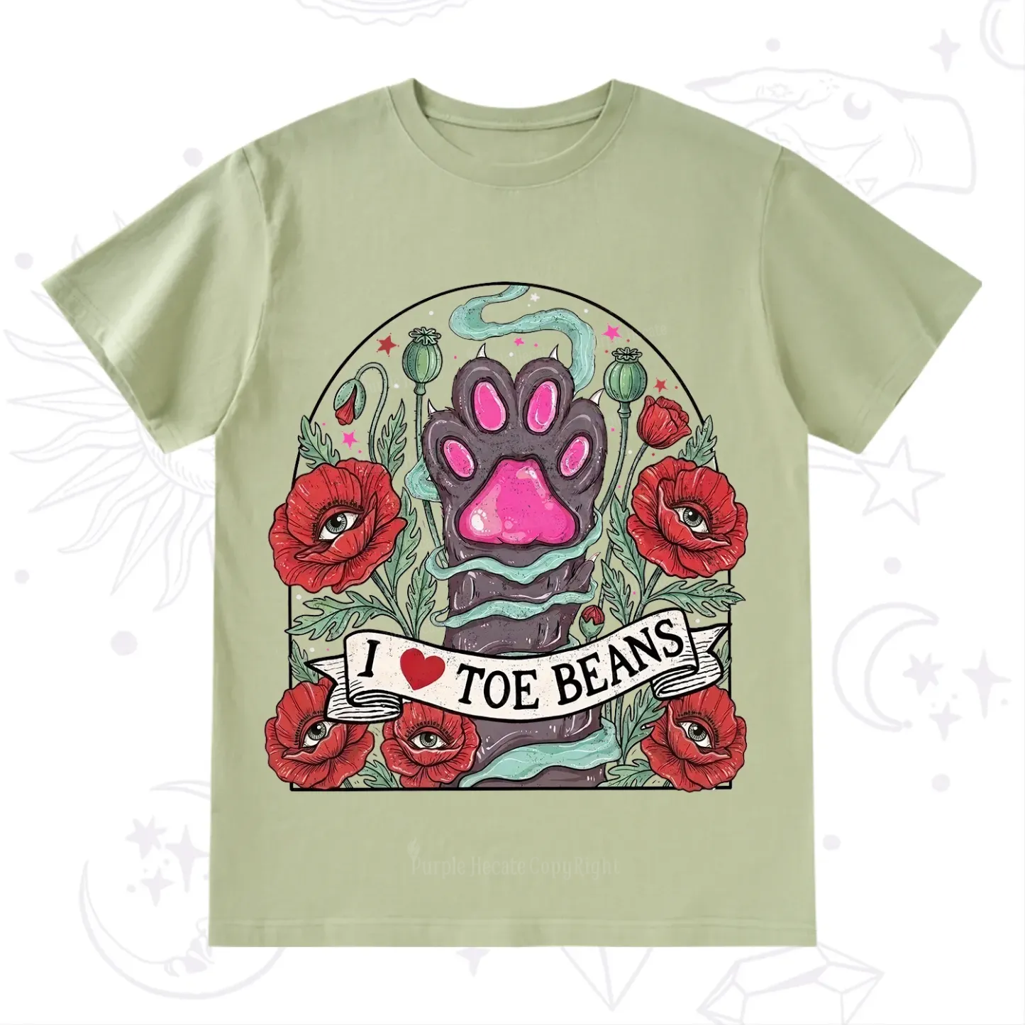 Purplehecate Toe Beans Lover Paw T-Shirt