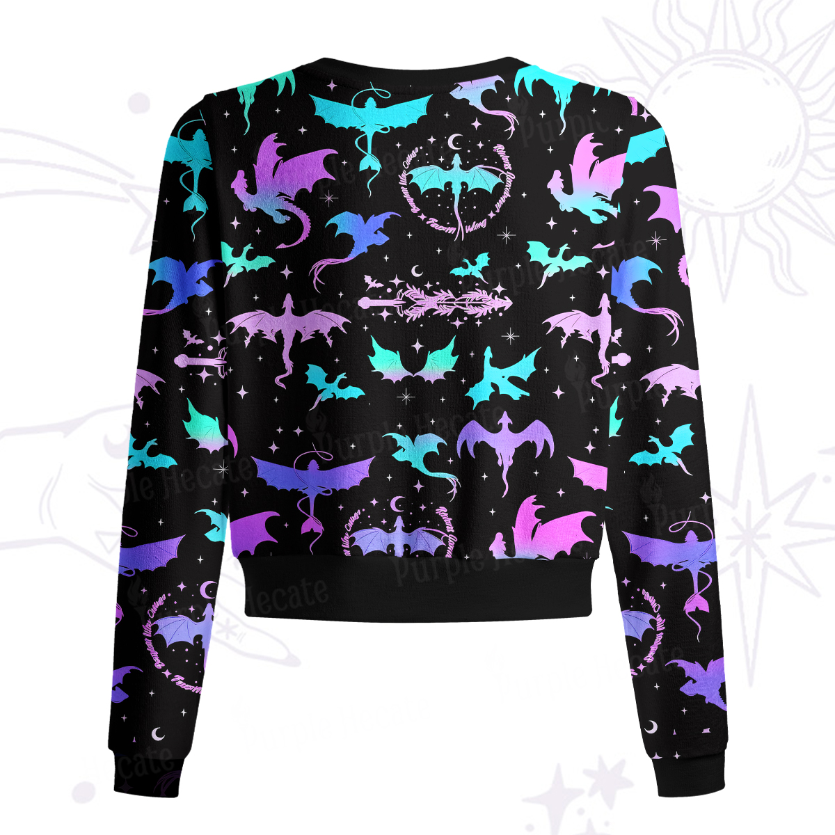 Purplehecate Neon Fantasy Dragon Allover Knit Cardigan