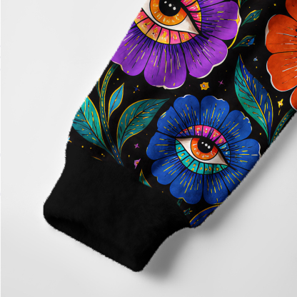 Purplehecate Groovy Hippie Flower Eyes Ugly Cardigan Sweaters