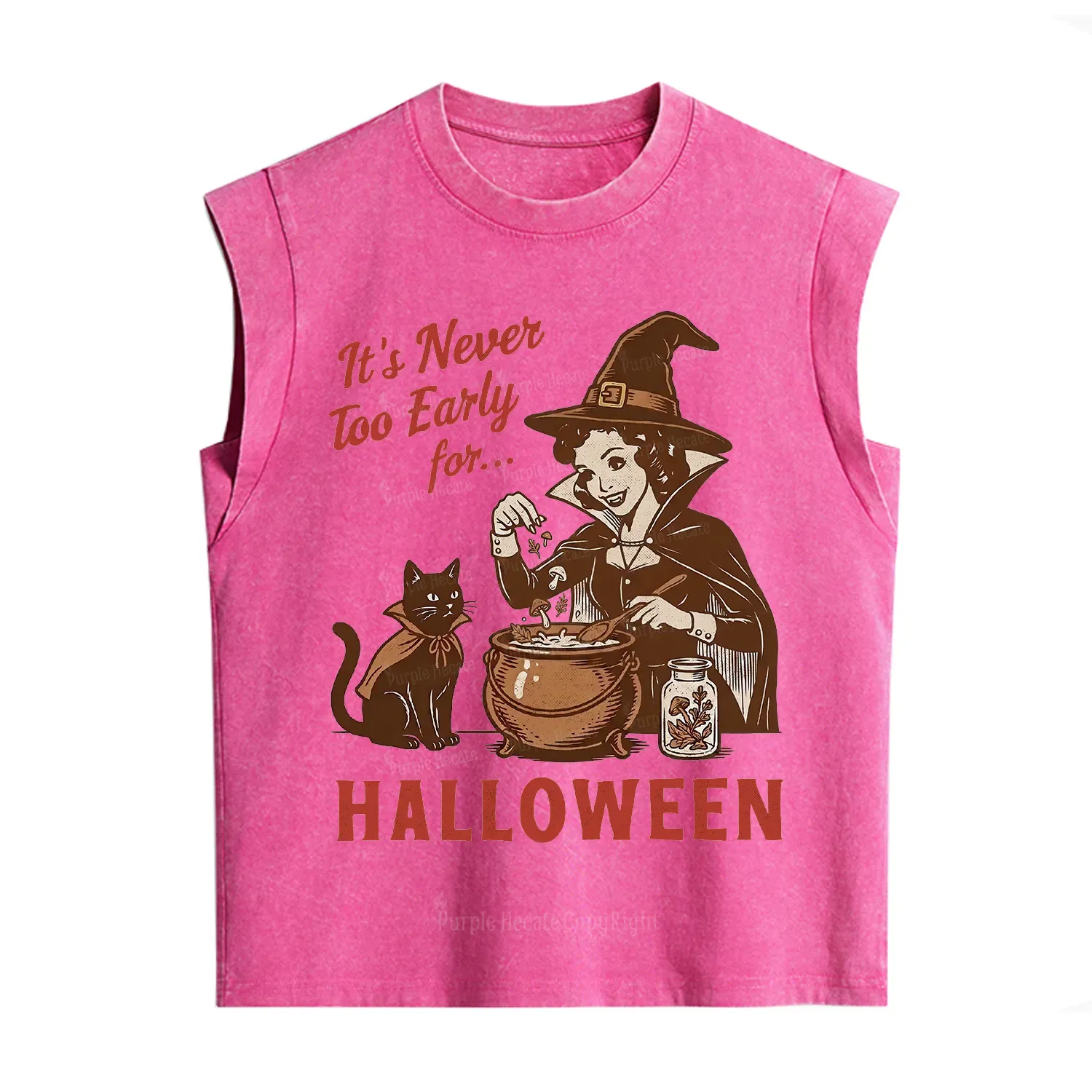 Purplehecate Never too Early for Halloween Vintage Washed Tank