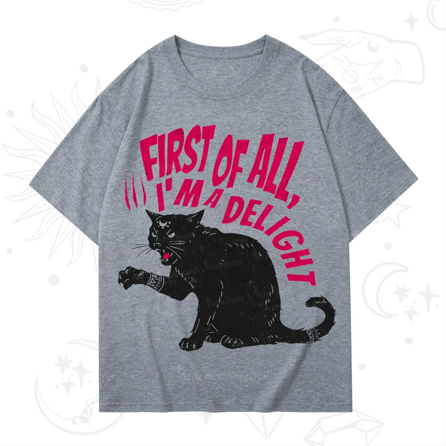 Purplehecate First Of All I'm A Delight Cat T-Shirt