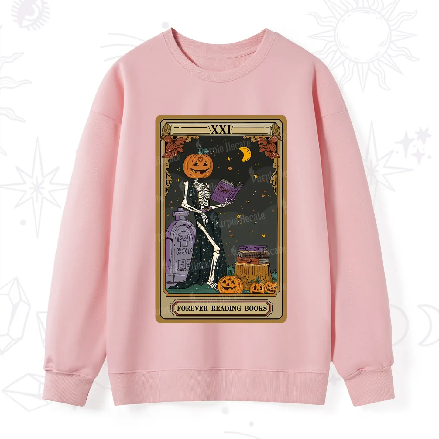 Purplehecate The Forever Reading Books Tarot Halloween Sweatshirt