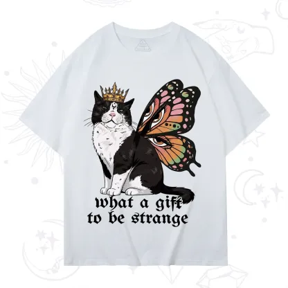 Purplehecate What a Gift to Be Strange Cat T-Shirt