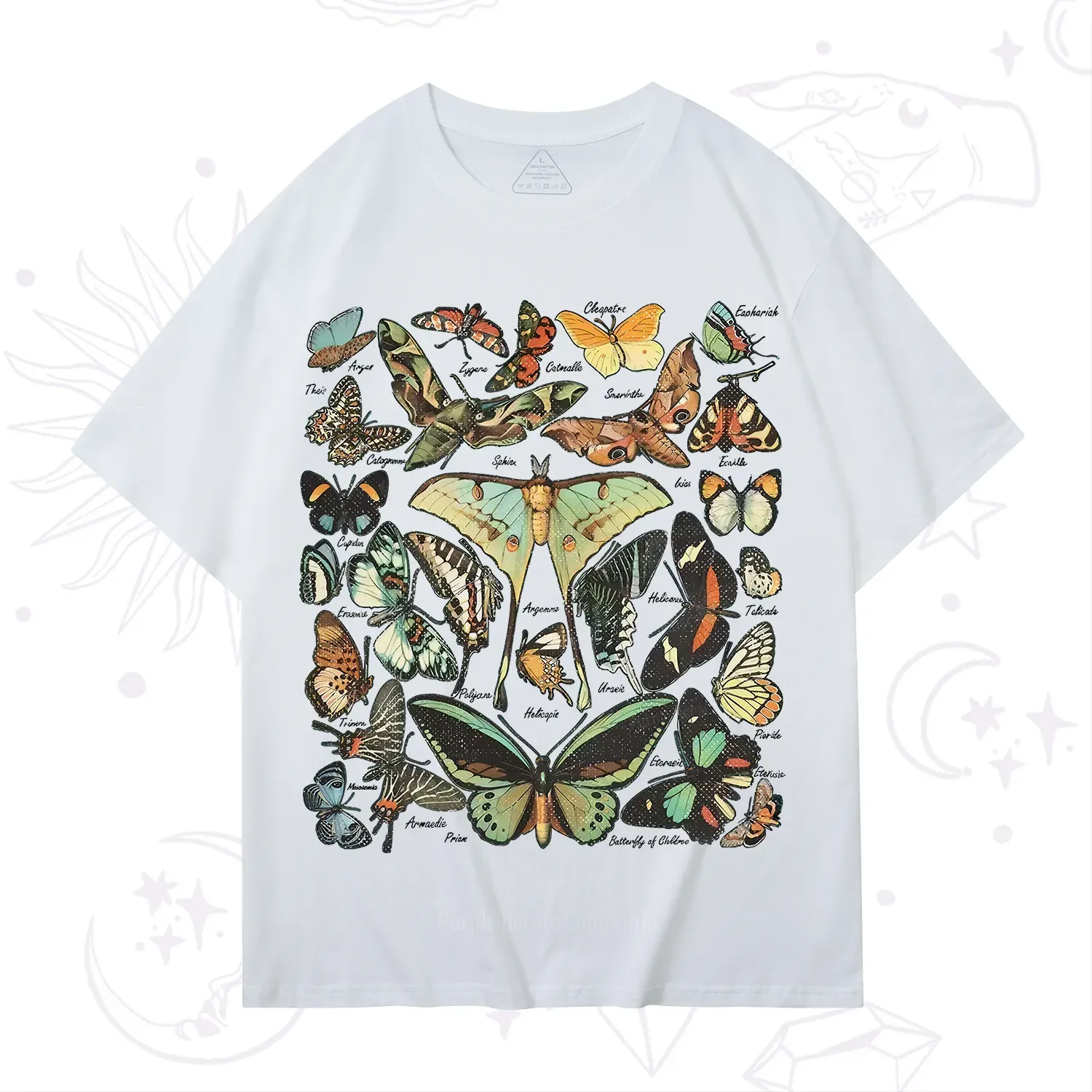 Purplehecate Vintage Butterfly & Moth T-Shirt