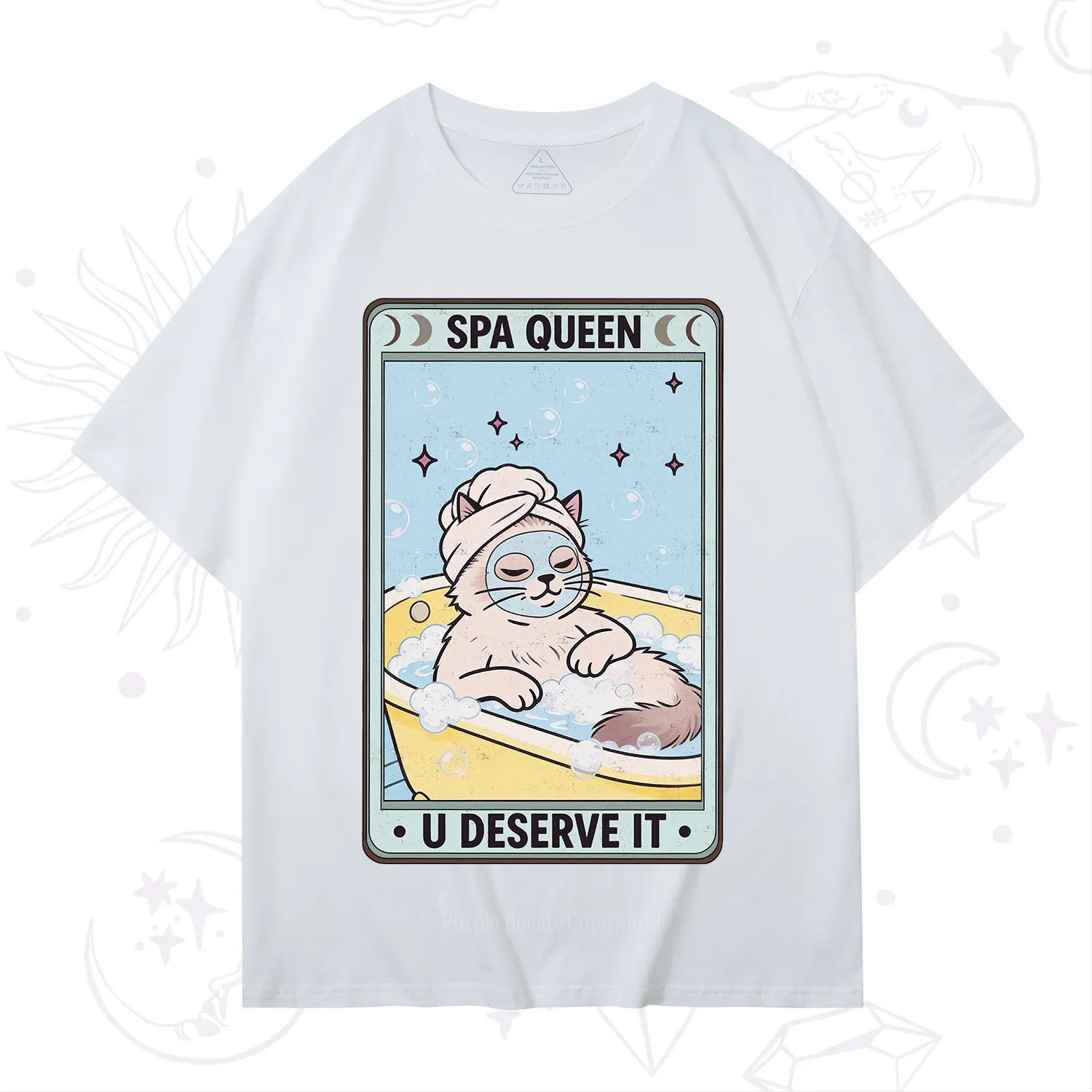 Purplehecate The Spa Queen Cat Tarot T-Shirt