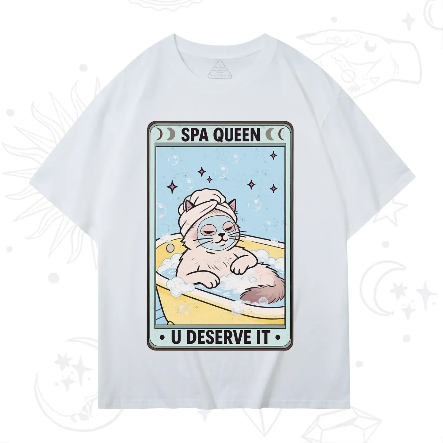 Purplehecate The Spa Queen Cat Tarot T-Shirt