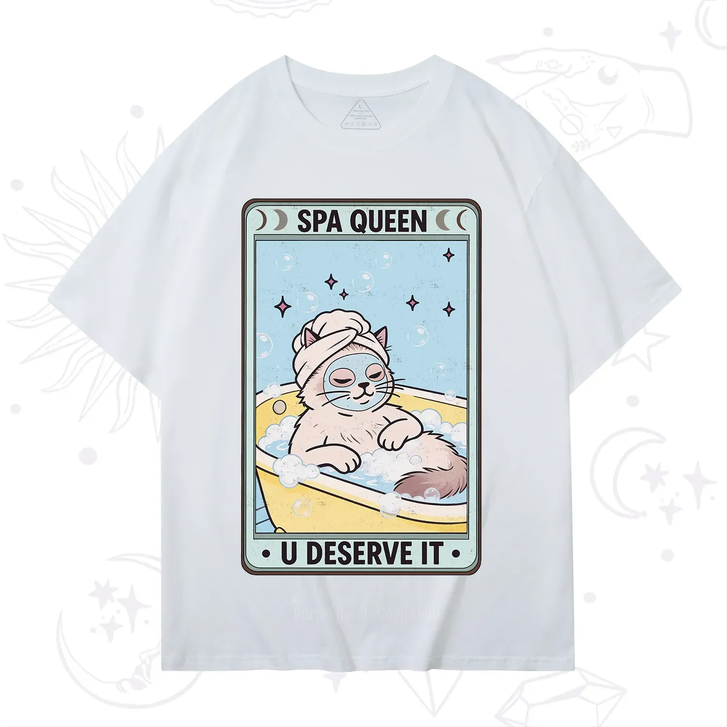 Purplehecate The Spa Queen Cat Tarot T-Shirt