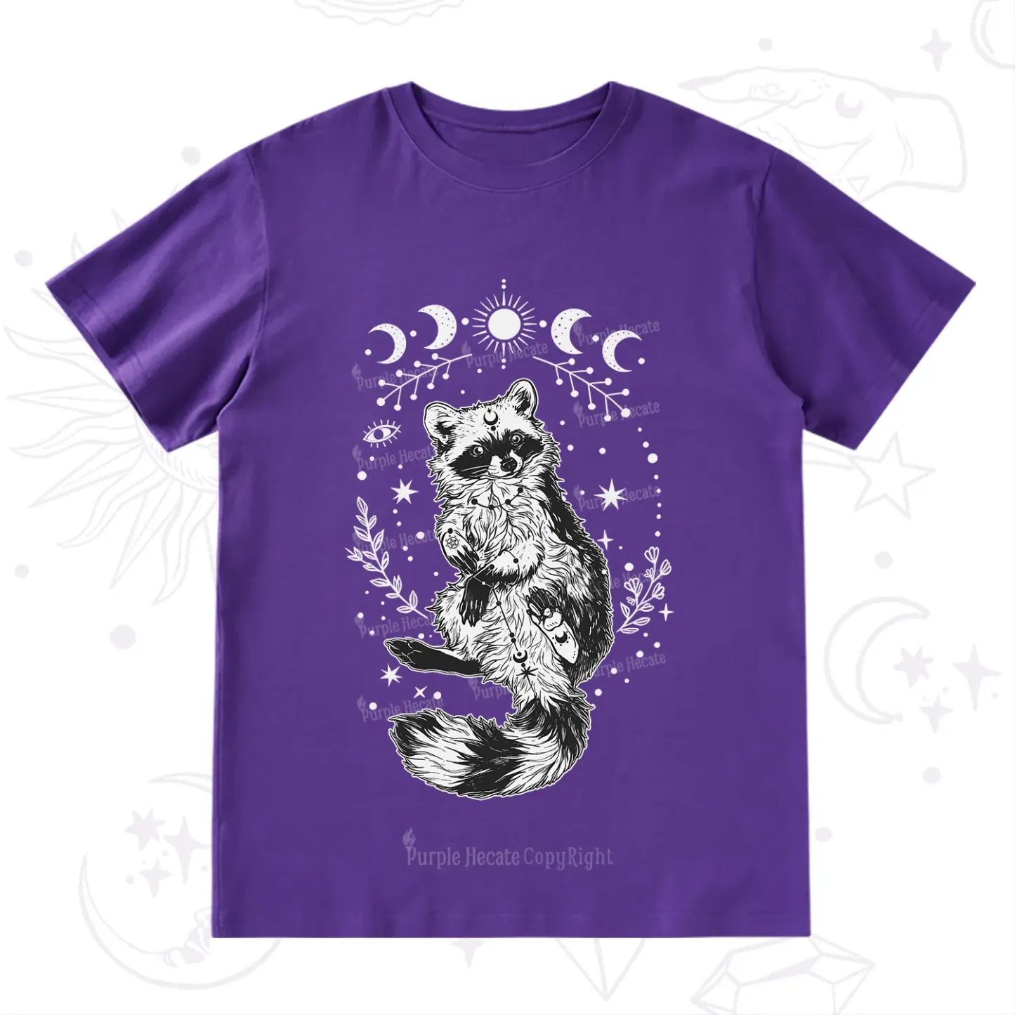 Purplehecate Lunar Magic Raccoon T-Shirt