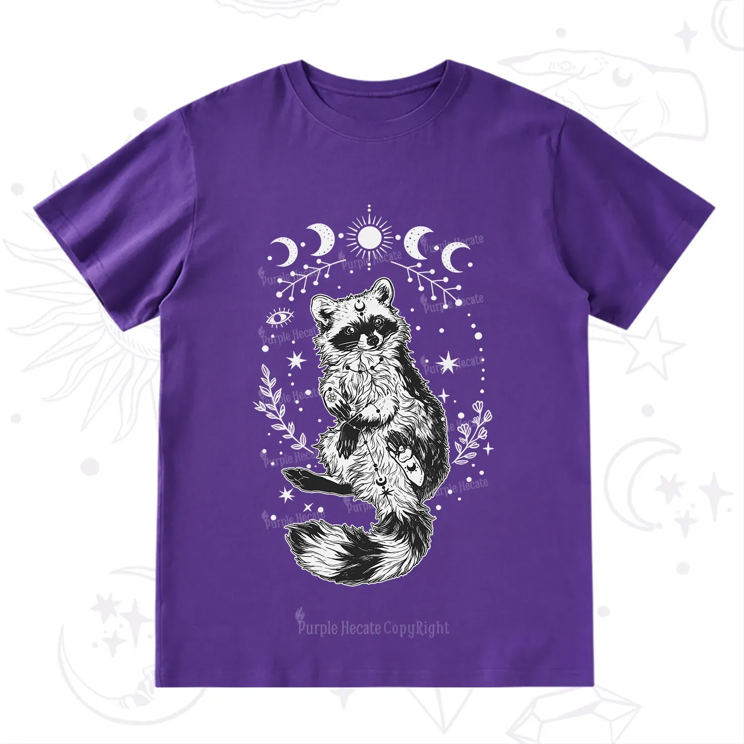 Purplehecate Lunar Magic Raccoon T-Shirt