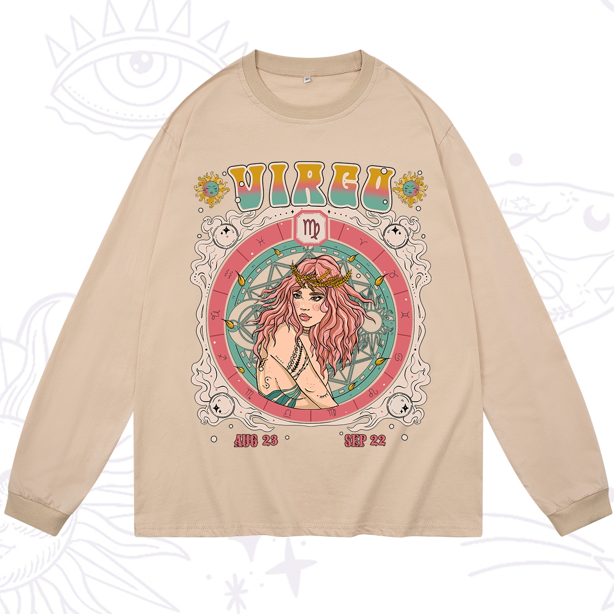 Purplehecate Virgo Cosmic Zodiac Long Sleeve T-Shirt