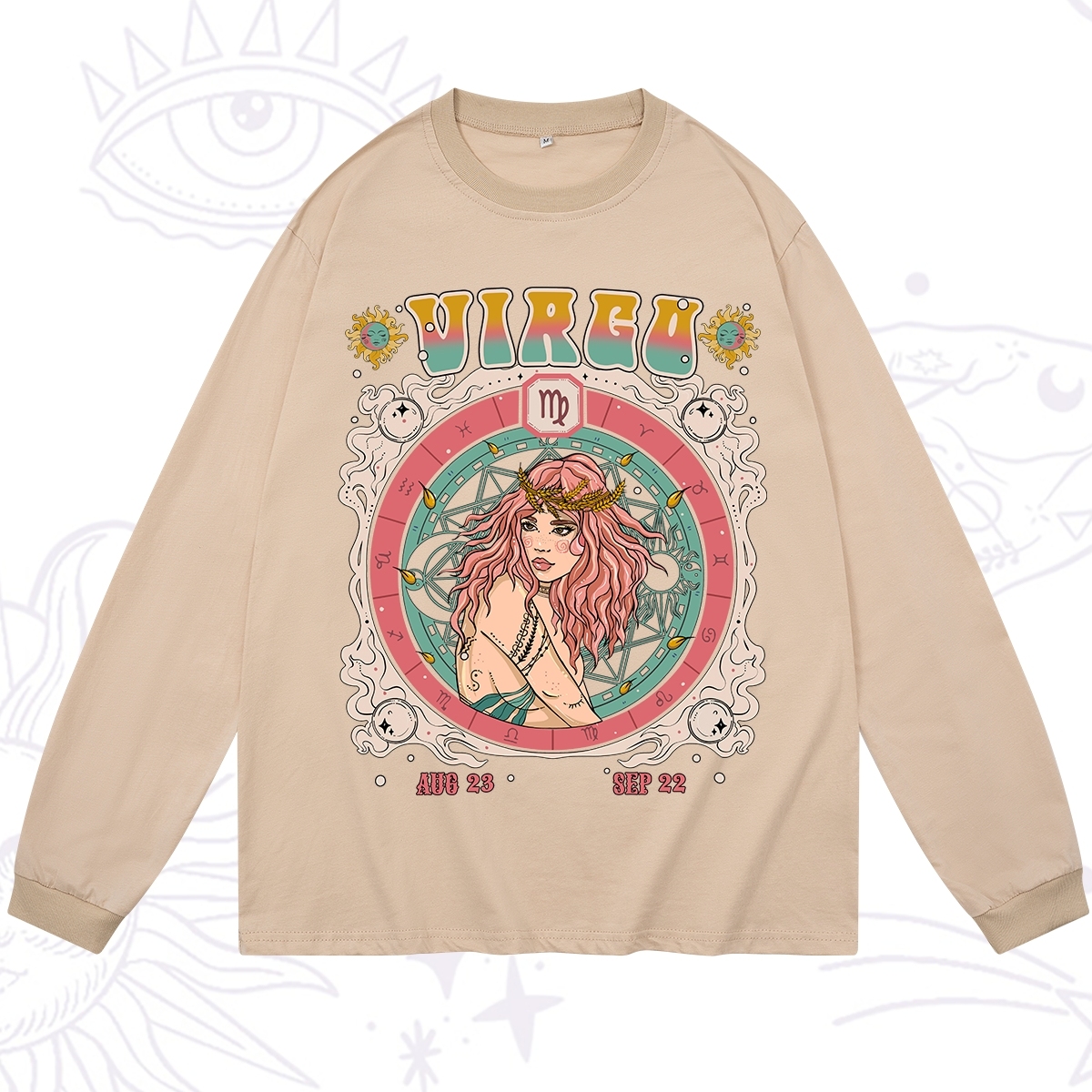 Purplehecate Virgo Cosmic Zodiac Long Sleeve T-Shirt