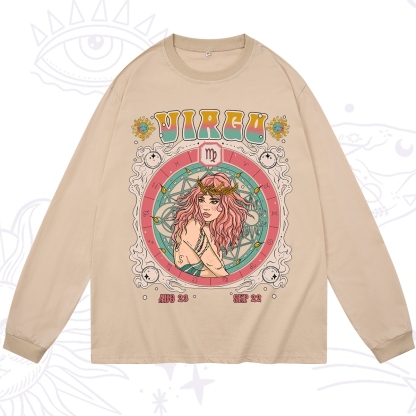 Purplehecate Virgo Cosmic Zodiac Long Sleeve T-Shirt