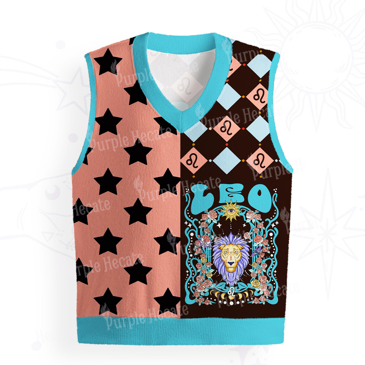 Purplehecate Leo Spirit Zodiac Ugly Sweater Vest