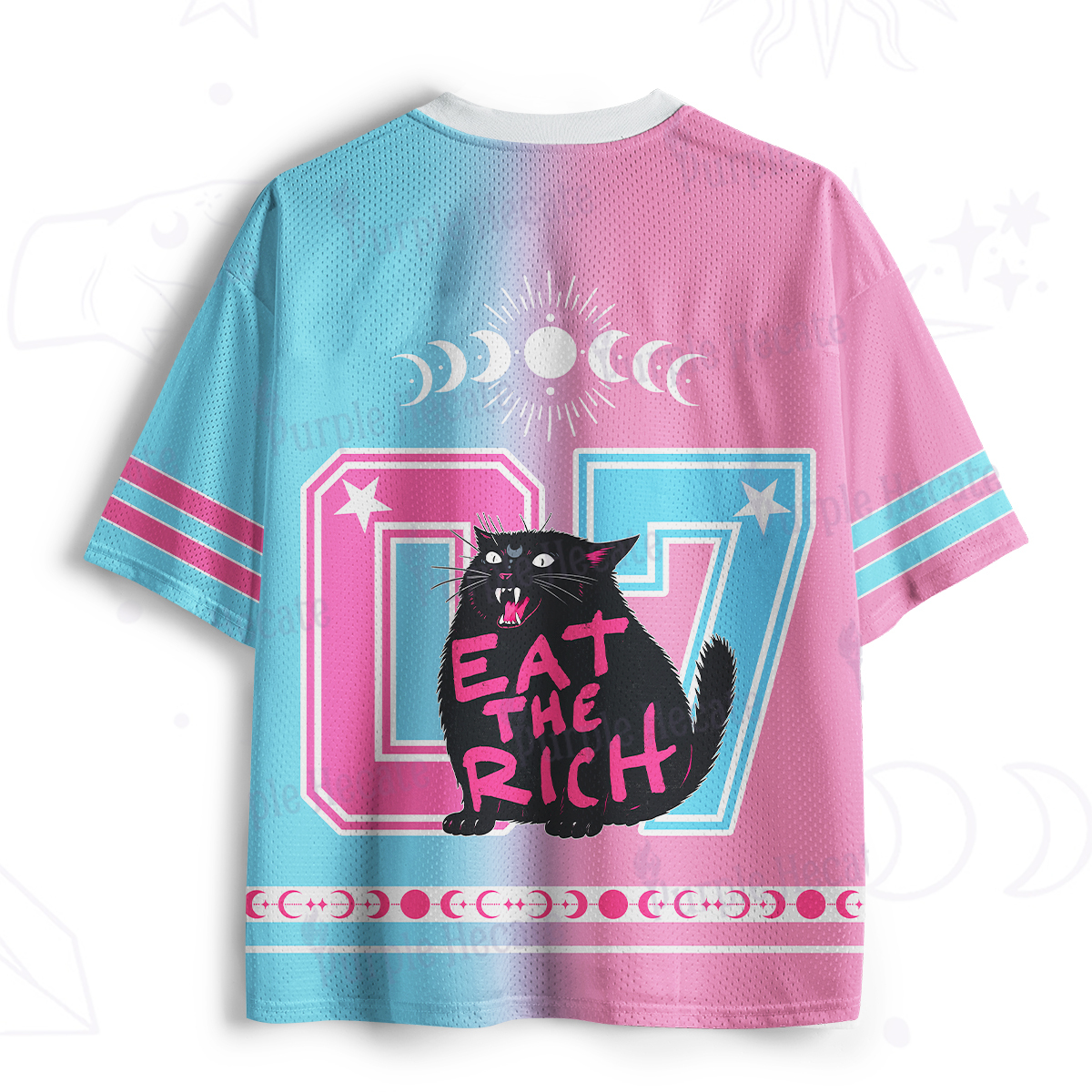 Purplehecate Eat The Rich Cat Mesh Jersey