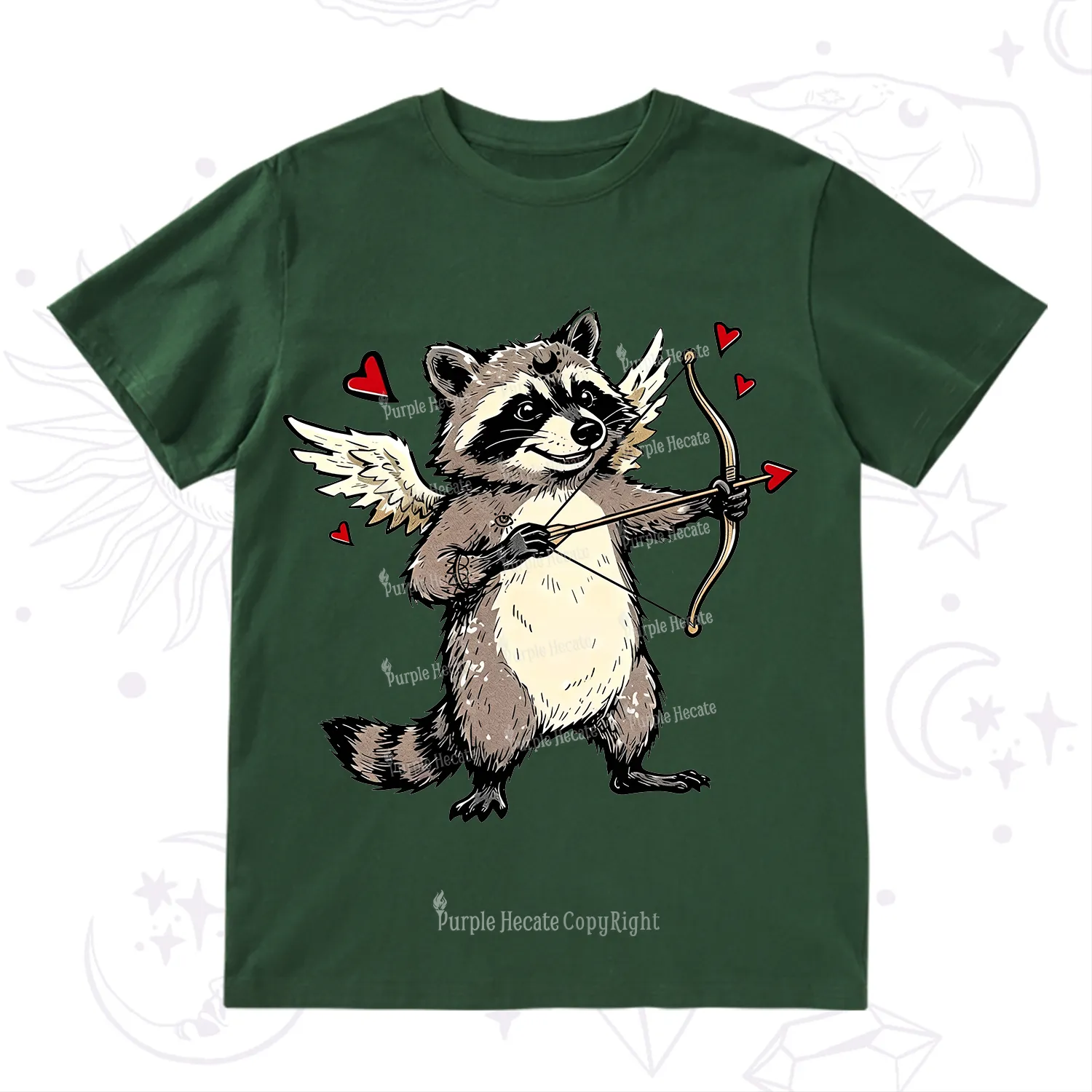 Purplehecate Cupid Raccoon Valentine T-Shirt