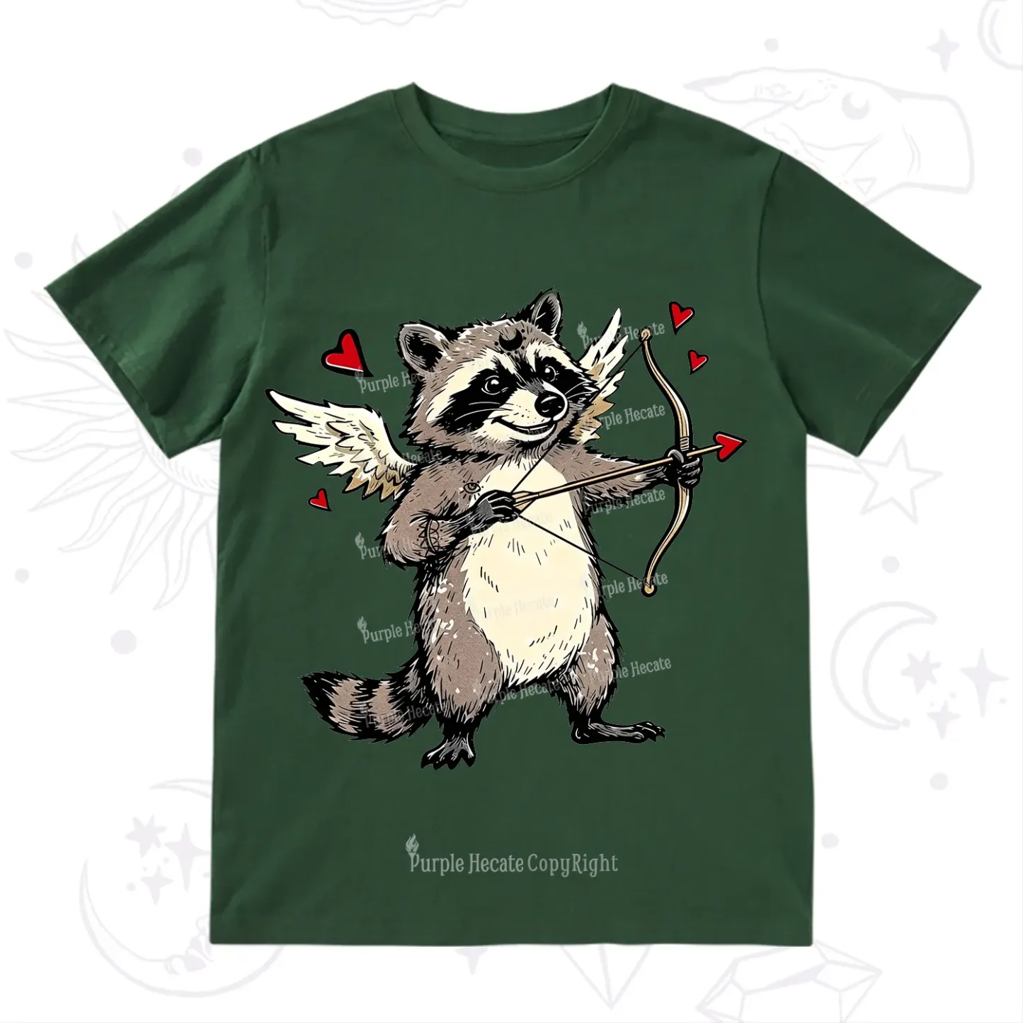 Purplehecate Cupid Raccoon Valentine T-Shirt