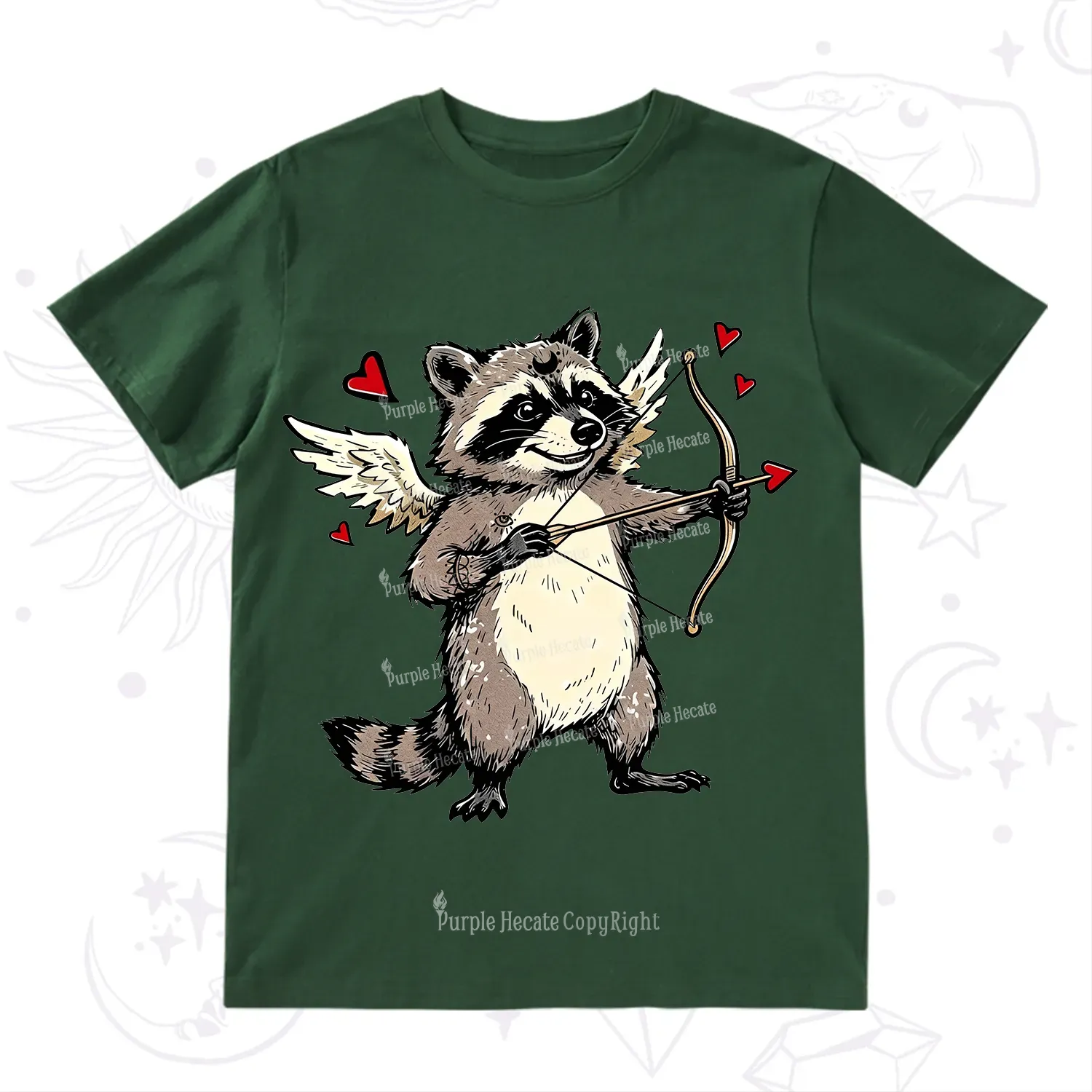 Purplehecate Cupid Raccoon Valentine T-Shirt