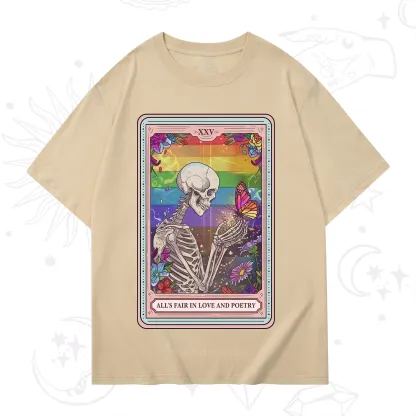 Purplehecate The All's Fair in Love and Poetry Skeleton Tarot T-Shirt