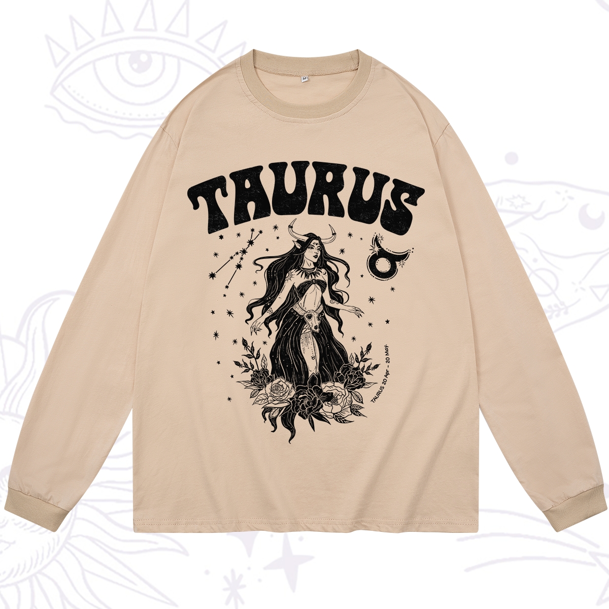 Purplehecate Taurus Zodiac Glyphs Long Sleeve T-Shirt