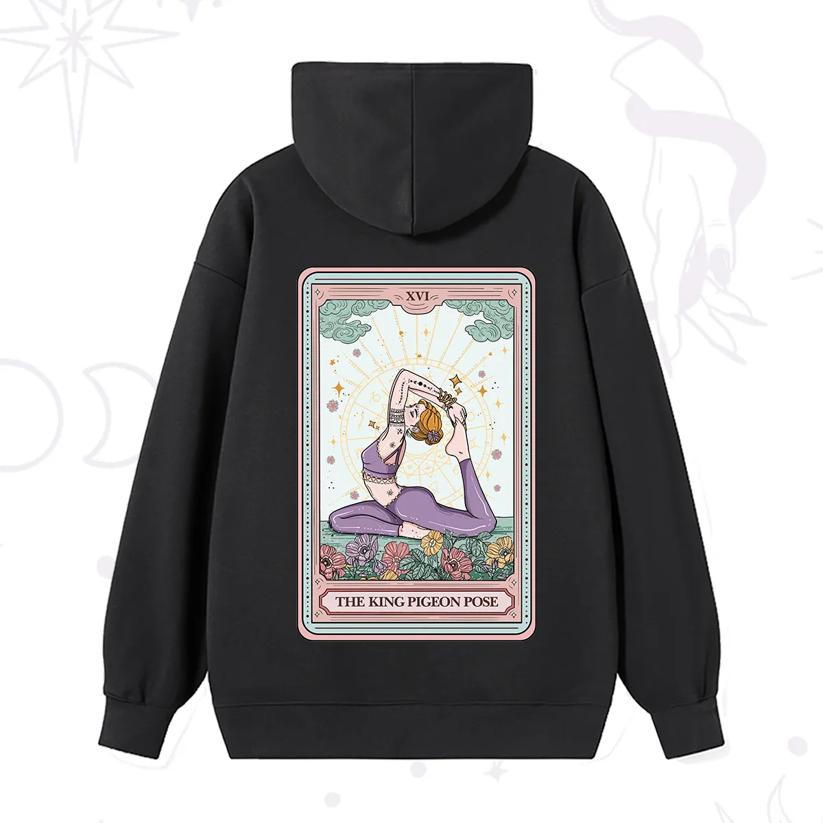 Purplehecate The King Pigeon Pose Tarot Card Hoodie