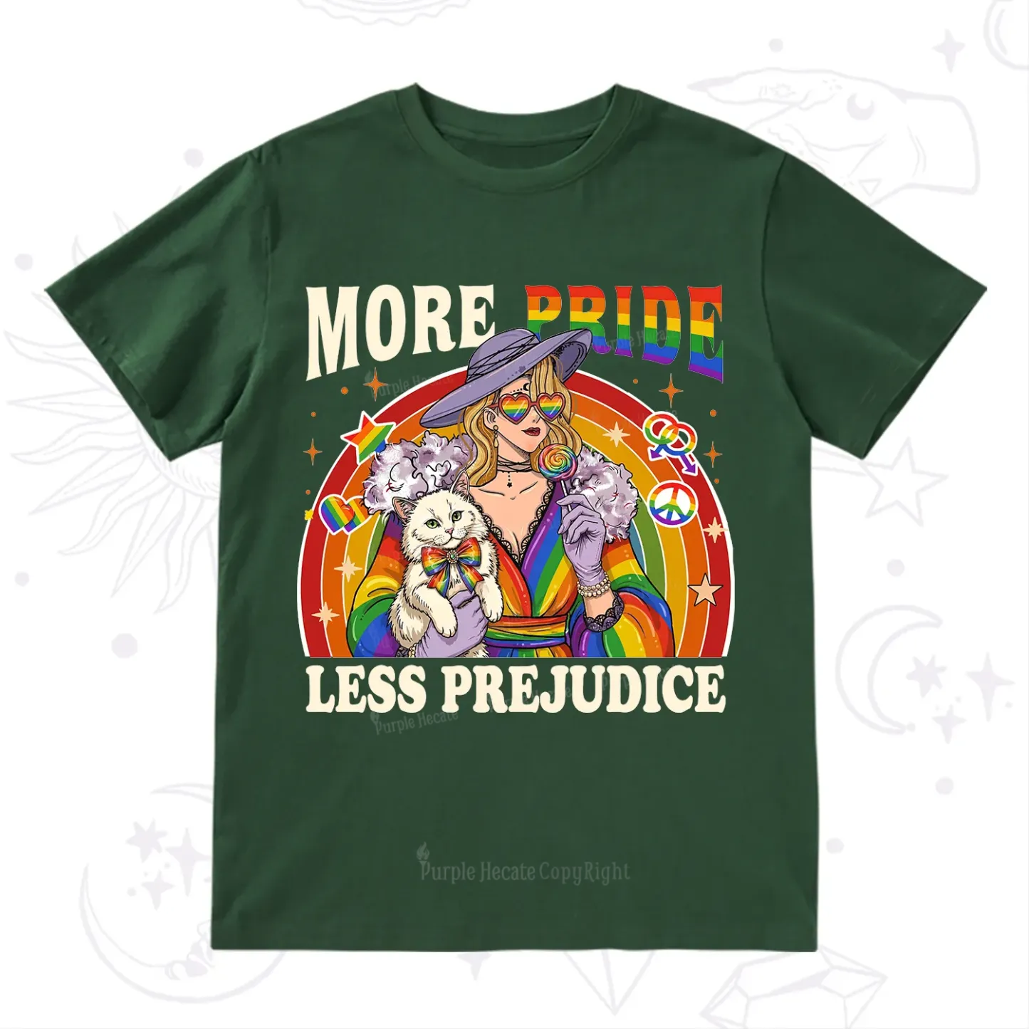 Purplehecate More Pride Less Prejudice Rainbow T-Shirt